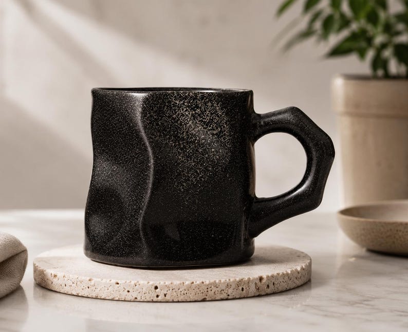 Scandinavian Coffee Mug, Neutral Ceramic Cup, Abstract Stoneware Mug, Earth Tone Drinkware, Modern Tea Cup, Cozy Home Café Gift - Etsy
